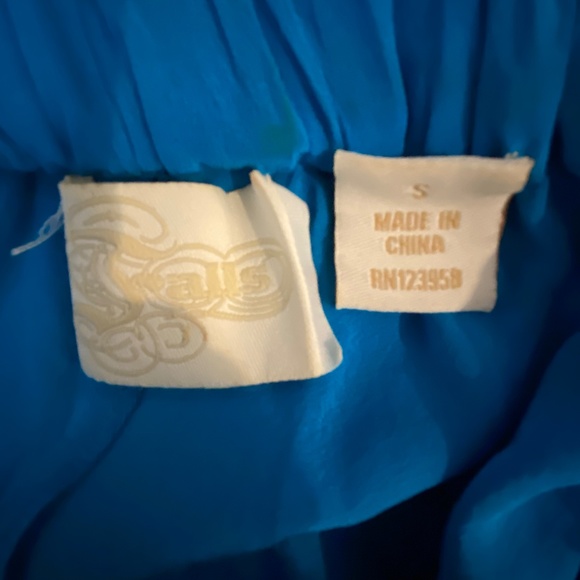 Falls 100% Silk Ocean Blue Halter Top - Picture 3 of 3